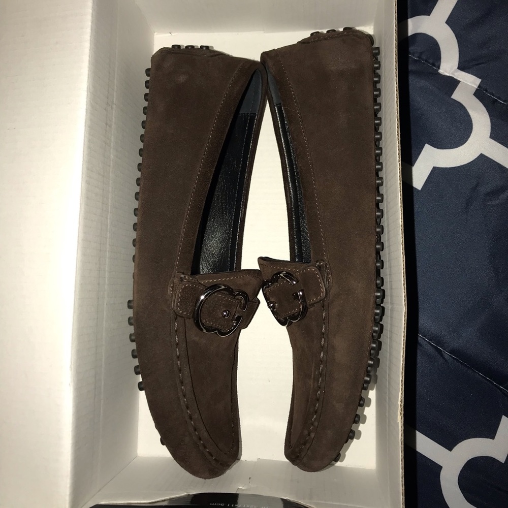 Gucci Brown Silver Buckle Loafer Moccasin